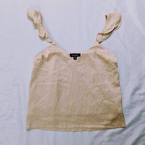 Lea & Viola Champaign Colored Cami Top w/Frilly Straps Sizes Med and XS NWOT